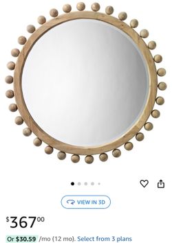Salid Wood Mirror 33 “Round / New In Box. 