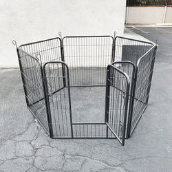 (Brand New) $85 Heavy Duty 6-Panel Dog Playpen, Each Panel 32” Tall X 32” Wide Pet Exercise Fence Crate Kennel Gate