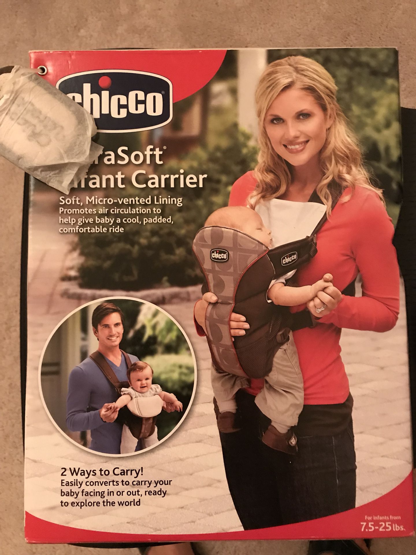 NEW CHICCO ultra soft baby carrier