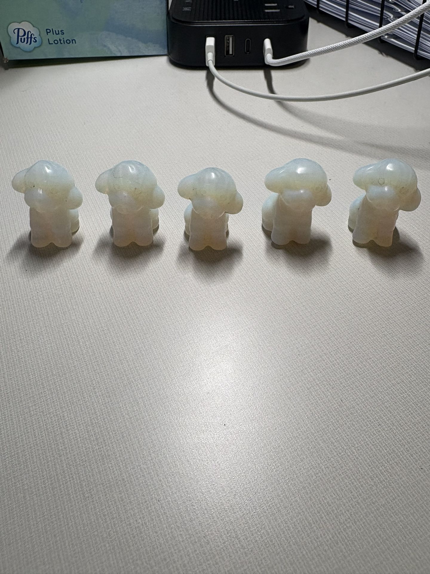 Opalite Poodle Figurines