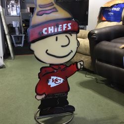 Peanuts Chiefs Fan One Of A Kind Sheet Metal Artwork