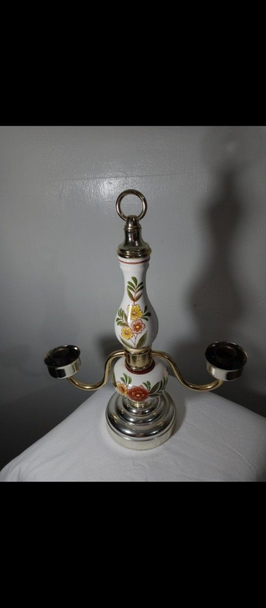 VINTAGE PORCELAIN - CERAMIC CANDELABRA / CANDLE HOLDER 15"×12"