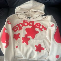 Sp5der Cream Beluga Hoodie xs