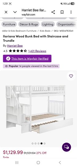 Twin bunk bed with trundle and stairs