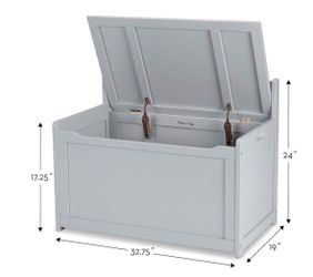Gray Melissa & Doug Toy Chest, Wooden Toy Storage Box