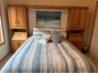 Wooden headboard and cabinets (bed not included)