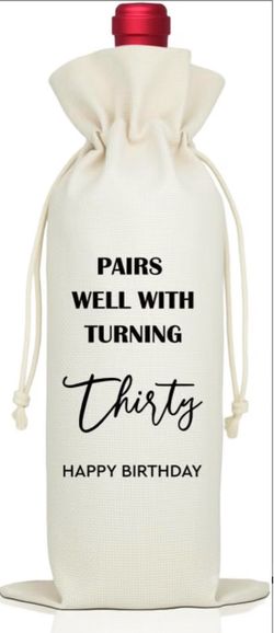 Pairs Well With Turning Thirty Wine Champagne Gifts Bag Reusable Wine Wrap Bag