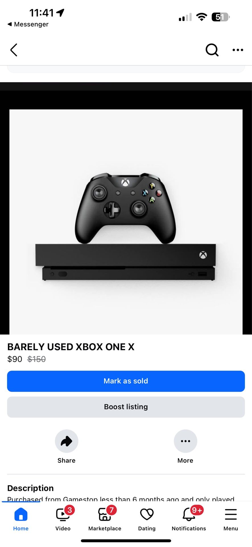 BARELY USED 1TB XBOX ONE X