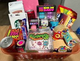 Custom Needoh/squishy birthday baskets examples