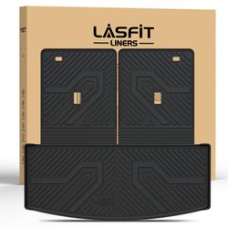 LASFIT Cargo Mat for Ford Explorer 2020-2025 2026 Trunk & Backrest Liner, Custom Fit All Weather Protector Split Design Easy Installation Trunk with S