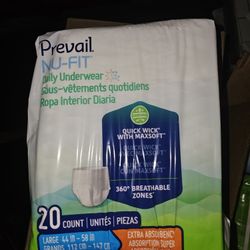 Prevail Adults Diapers Size Large 20 Count