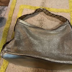 Nice Gold Kate Spade Bag W/polka Dot Lining 