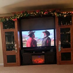Large Wood Entertainment Center