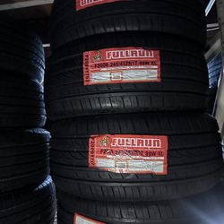 SET OF FOUR NEW TIRES 245/45/17 FULLRUN INCLUDING MOUNT AND BALANCE, ASK ME FOR SIZES AND BRANDS 