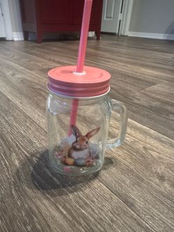 Petter Rabbit’s glass cup with straw 🐇