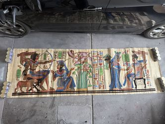 Massive Hand Painted Egyptian Papyrus Art - Almost 10ft Long
