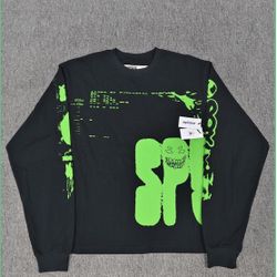 Black/ Green Sp5der Sweatshirt Pullover