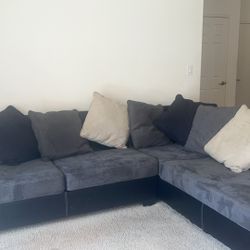 Gray And black sectional 