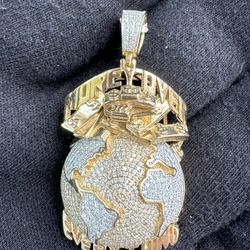 Money Over Everything Charm 10K Yellow Gold 1.31CTW DIAMONDS