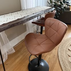Live Edge Wood Bar Table + 2 Barstools (Optional)