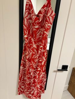 Orange-red slip dress size large