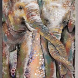 24x36 Elephants Painting Canvas Wall Art