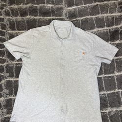 Tommy Bahama Islandzone Supima Cotton short sleeve button shirt Mens Size L Gray