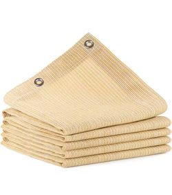 12x24 FT Shade Cloth, 90% UV Block, 200GSM HDPE Fabric | Breathable Beige Sun Shade Screen with Grommets for Patio, Pergola, Garden, Outdoor, Deck, Ba