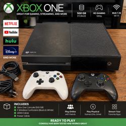 Xbox One 500GB + 2 Wireless Controllers – Tested & Working