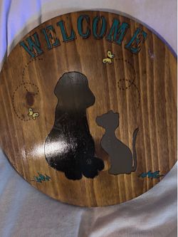 Handmade welcome door hanger