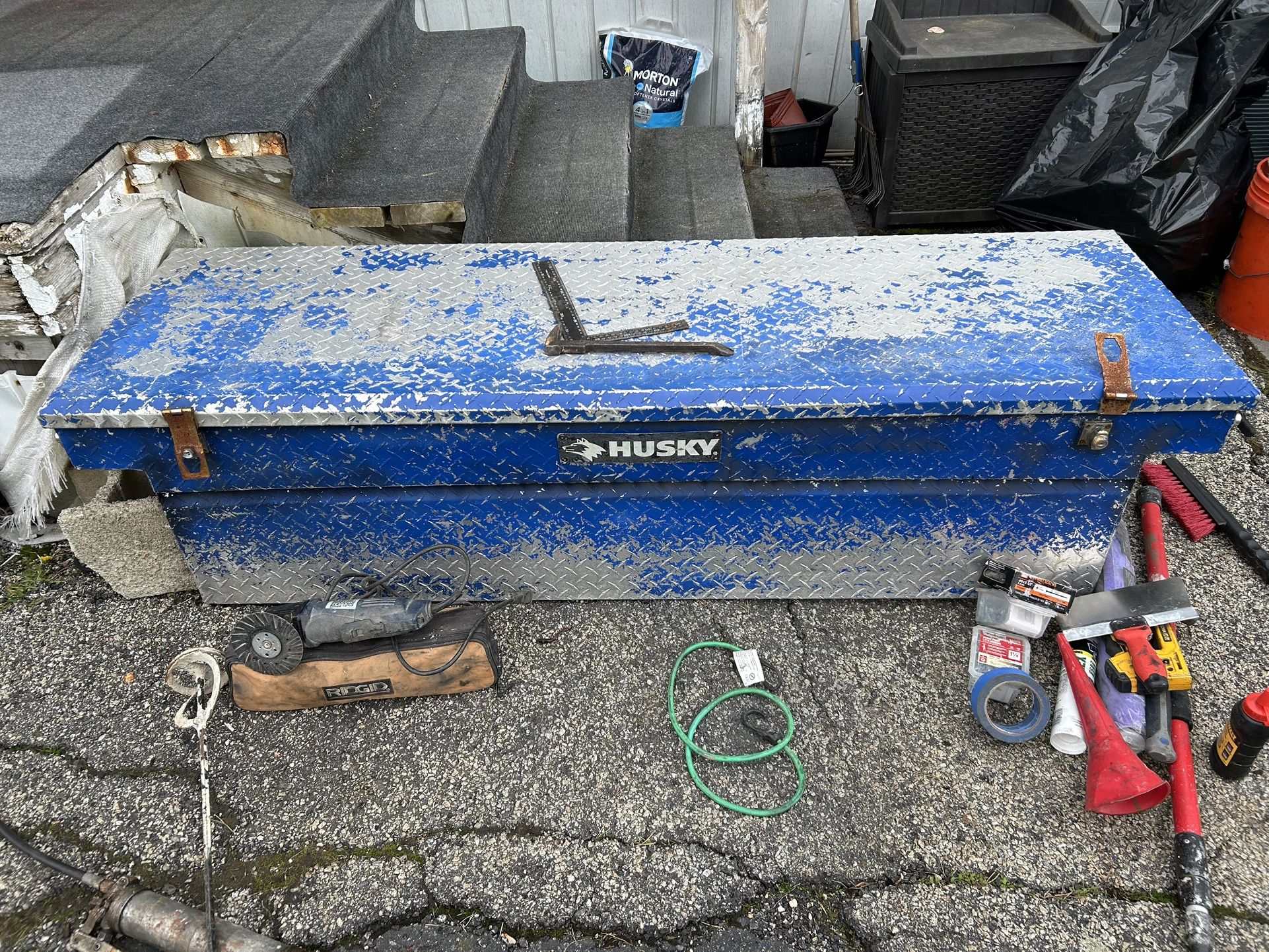 Husky 71.36 in. Diamond Plate Aluminum Full Size Crossbed Truck Tool Box