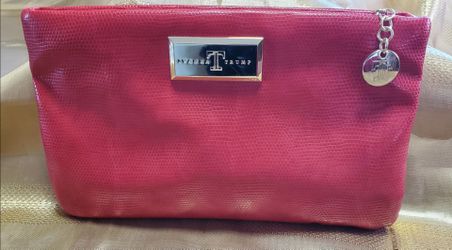 Ivanka Trump Vibrant Red Lizard-Embossed Clutch Purse