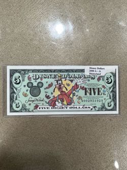Disney $5 Goofy 2000 Dollar Disneyland Park Disney Franchise Uncirculated