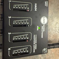 Live Wire Solutions HA04 4-Channel Headphone Amplifier (NO POWER ADAPTER) 