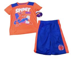 Marvel Sz 6 Boys 2 Piece Short Set Spider-Man