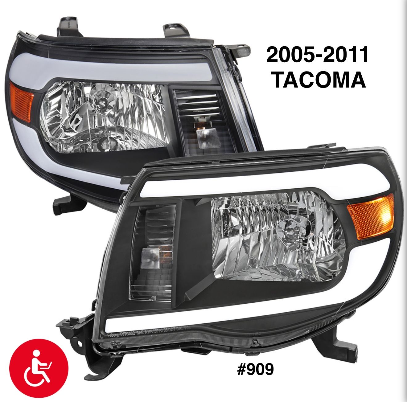 2005 TO 2011 Toyota Tacoma LED Bar Projector Headlights