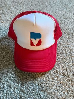 Red Trucker Hat with Embroidered B Logo