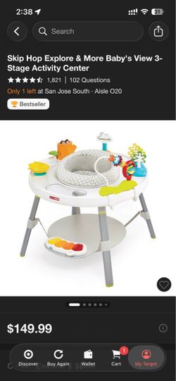 Skip Hop Explore & More 3-Stage Baby Activity Center