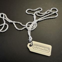 Authentic Coach Tag Charm Necklace