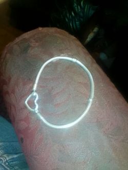 Pandora Snake Chain Bracelet with Heart Clasp