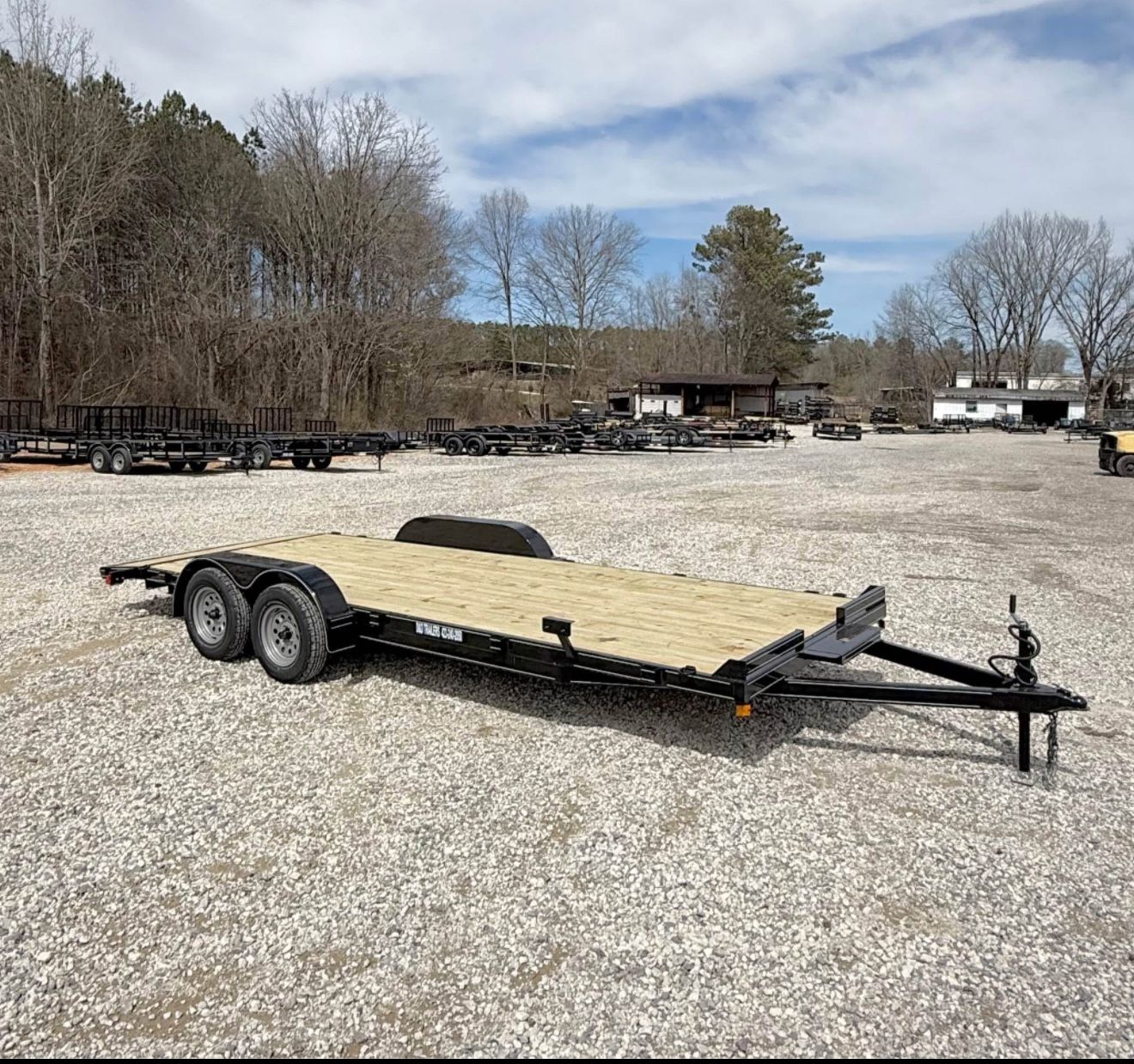 New 7 X 20 Wood Floor Tube Frame Deluxe Car Hauler Trailer