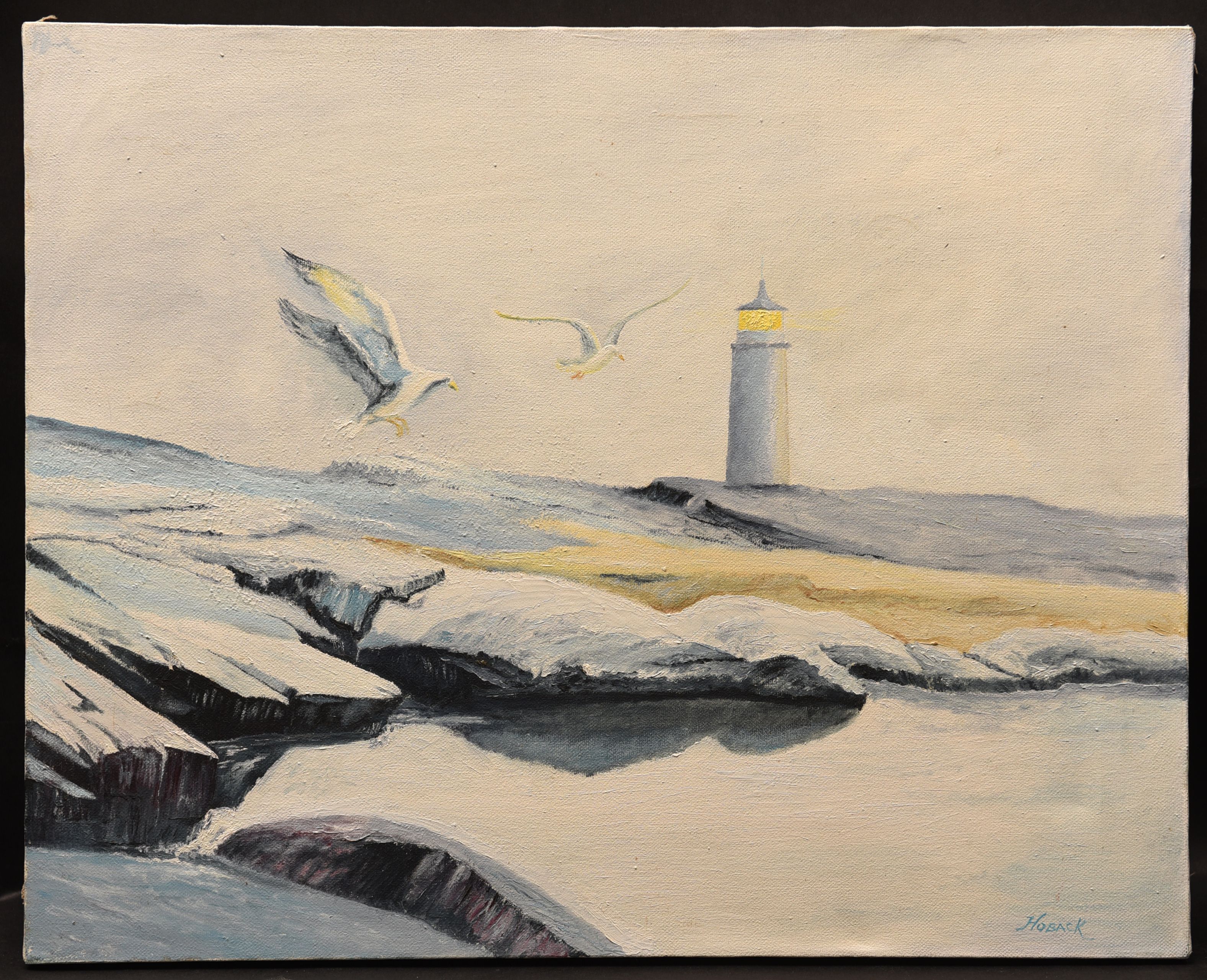 Lighthouse Haven Oil On Canvas