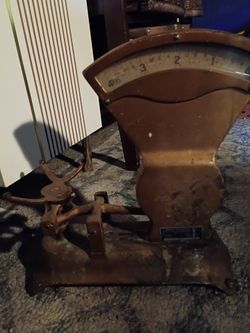Antique brass scale