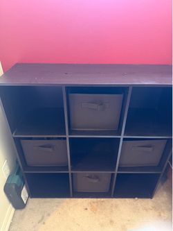 Two - 9 cube storage with 4 fabric cubes each