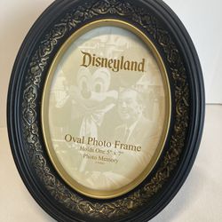 Disney Parks Oval Frame 5" X 7" Black and Gold, Stand or Wall Hanging