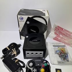 Nintendo GameCube Black With The Original Box DOL 101 -Tested and Working