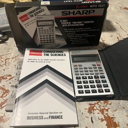 SHARP EL-506A Scientific Calculator w/ Original Box & Booklets - Tested