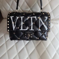 Valentino Rockstud Romanstud Black Bag Handbag Purse STUDDED 