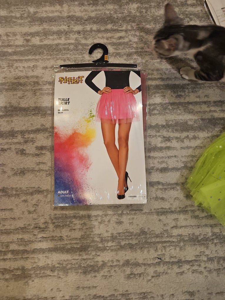 HALLOWEEN COSTUME - WOMENS PINK TULLE SKIRT - ADULT SMALL
