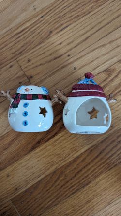 Christmas Snowmen Candlelight